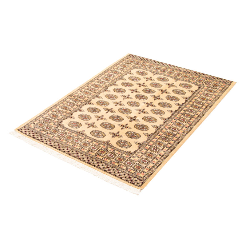 Tapis unique en laine noué à la main Bokhara 4 pi 8 po x 6 pi 8 po Peshawar