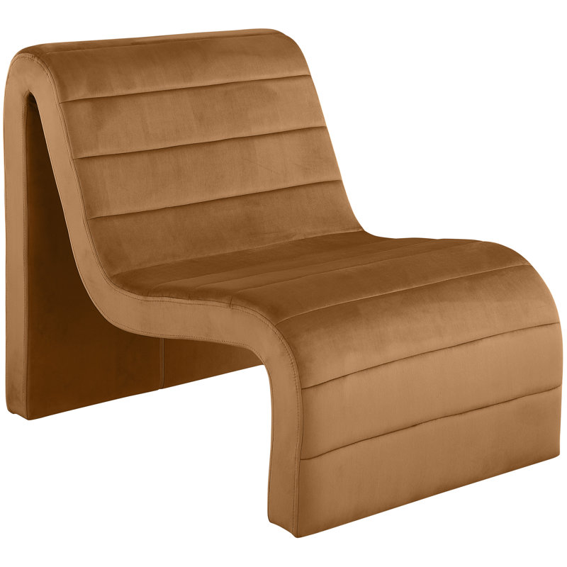 Issem 26.5'' Wide Tufted Velvet Side Chair, Saddle Velvet