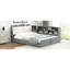 Full Size Grey Wood Platform Bed With Storage Headboard, Shelves, 2 Drawers And Quality - Pine + Long Term Use Reliability-378942662
