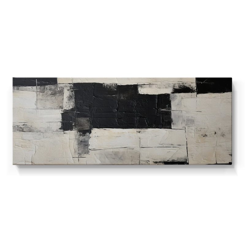 Série abstraite-CECCXLV III - Toile tendue avec châssis - Prêt à être accroché, H 12 po x l 30 po