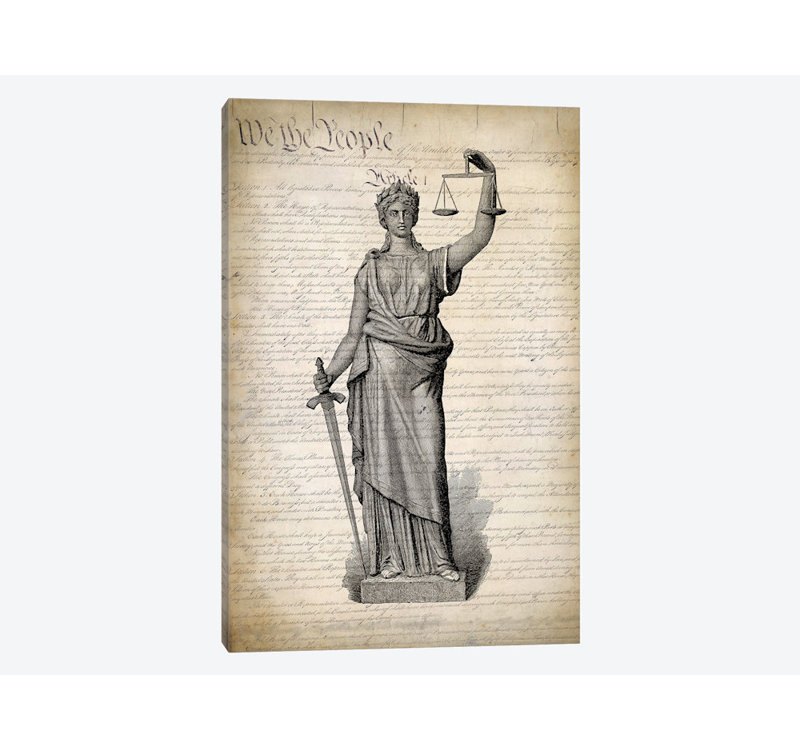 « u.s. constitution », impression sur toile, H 12 po x l 8 po x P 0,75 po, Toile tendue, Pas de tapis