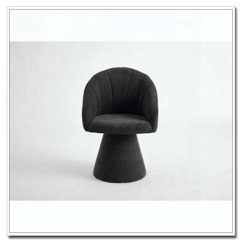 Chenille Fabric Swivel Accent Armchair, Gray