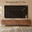 Meuble télé 94,5 po Mid-Century moderne en noyer pour téléviseur de 100 po ou moins avec rangement à 4 portes