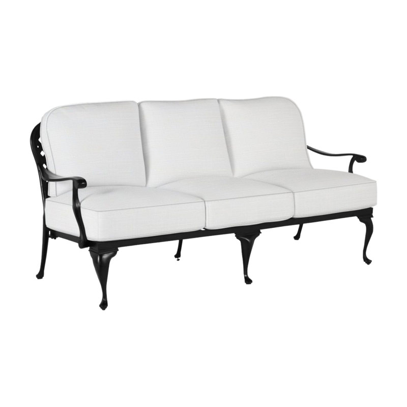 Provance 78.5" Wide Outdoor Patio Sofa with Cushions, Ancient Earth, Welt, Linen Navy