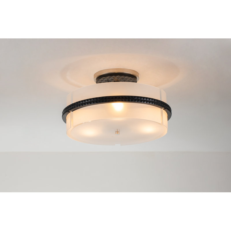 Juleana Mazant 3 Light Semi Flush in Black and Chrome