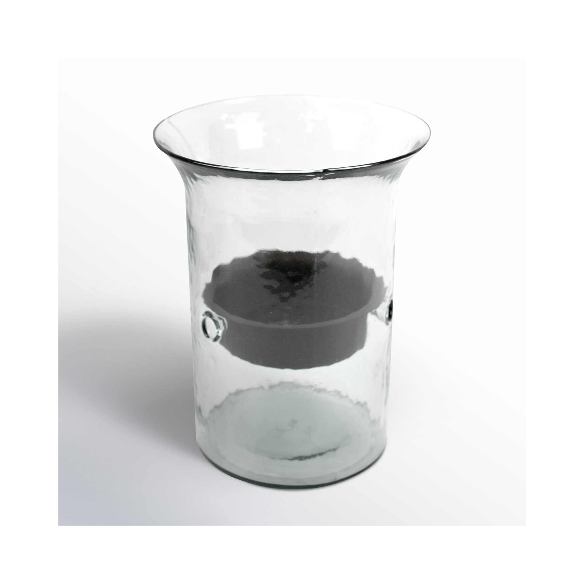 Sakie Glass and Metal Hurricane, 11" H x 7" W x 7" D