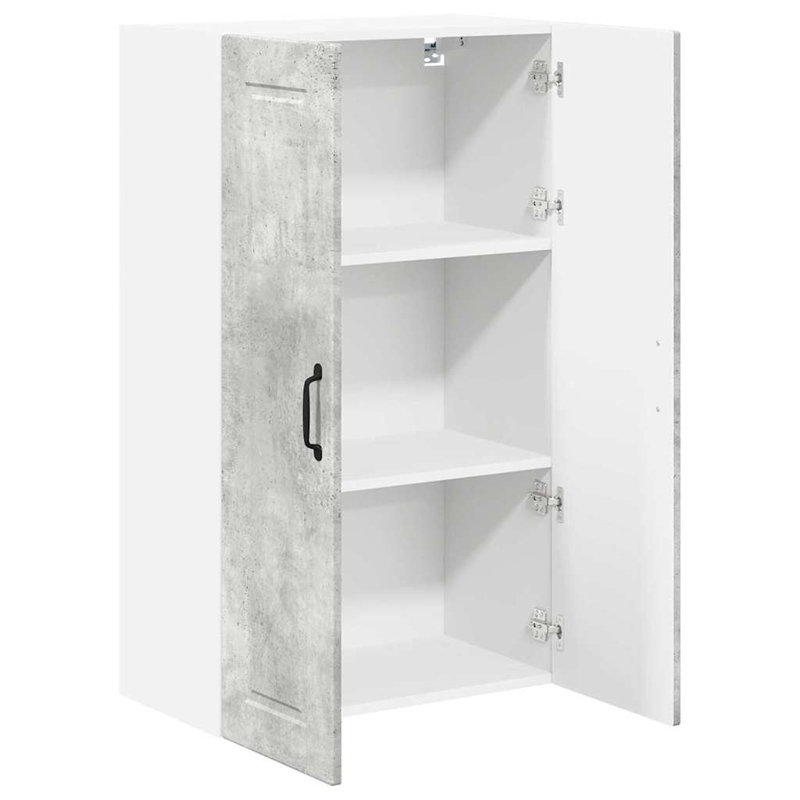 Vidaxl Kitchen Wall Cabinet High Gloss White 60 X 31 X 100 Cm, 100cm H x 60cm W x 31cm D, Concrete Grey