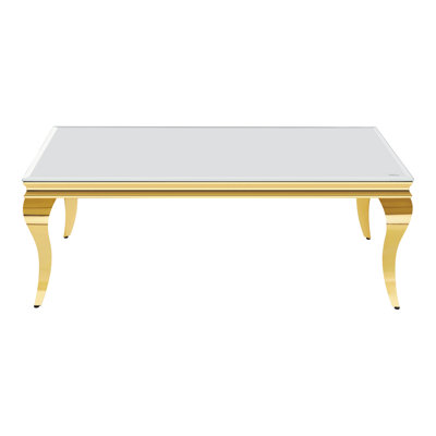 Edelburg Beveled Tempered Glass Top Coffee Table