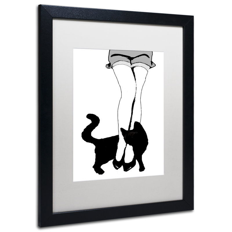 Jadaya «Black Cat», impression encadrée, Blanc, H 20 po x l 16 po x P 0,5 po