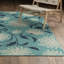 Tapis bleu / bleu marine Aganlane Blossoms-1130677501