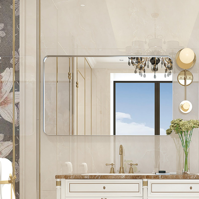 Miroir de salle de bain moderne et minimaliste, 39,76 po x 29,92 po