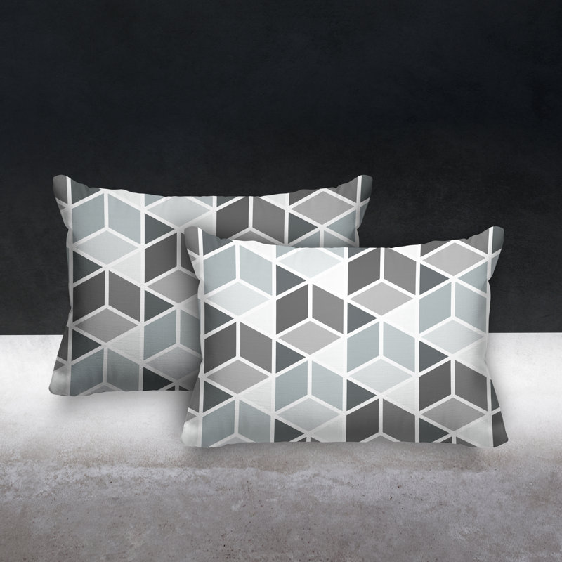 Coussin cubique intérieur / extérieur Cubana, Gris