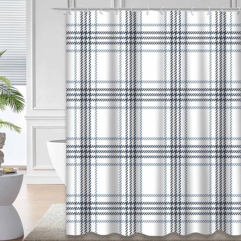 Rideau de douche Tartan, L 72 po x l 84 po