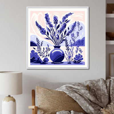 «Mauve Boho Pottery Blooms IV - Boho Pottery», art mural