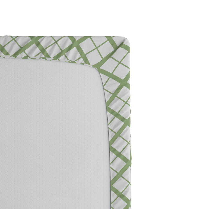Microfiber Geometric Fitted Sheet, Twin Fitted Sheet