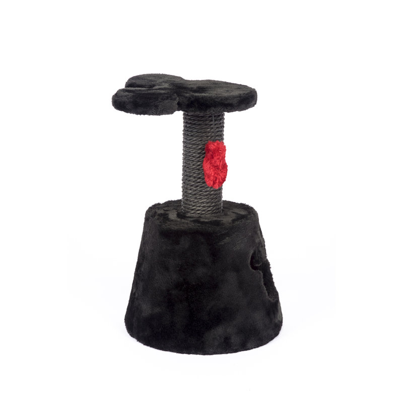 14" Dark Gray and Red Sisal Cat Activity Center