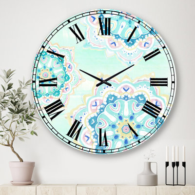 Horloge murale aquarelle mandalas IV