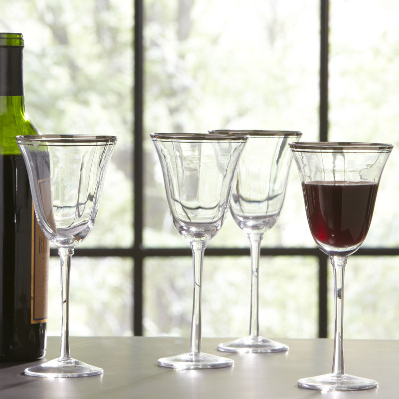 6 oz. Isalei Verre à vin cristal rouge, argent