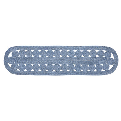 Marfried Celeste Blended Pebble Indoor/Outdoor Runner Oval 12X36