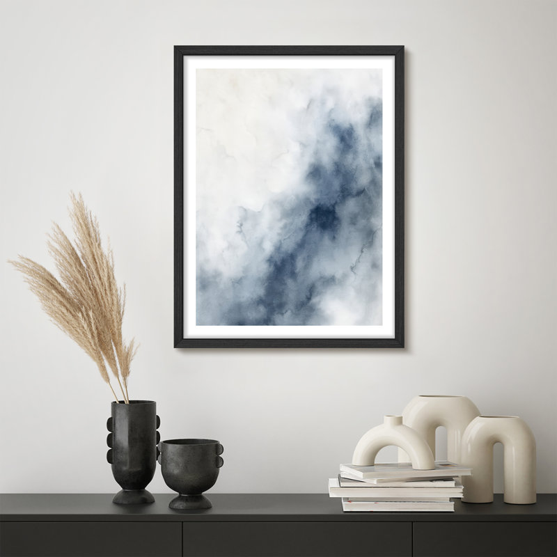 Reproduction d'art encadrée abstraite pour décoration intérieure moderne - 11 po x 14 po, H 14 po x l 11 po, Noir