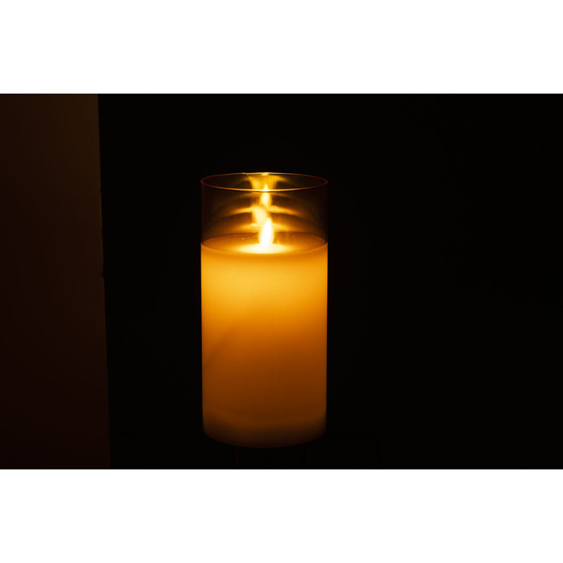 Unscented Flameless Candle with Glass Holder, 20cm H x 10cm W x 10cm D, Gold