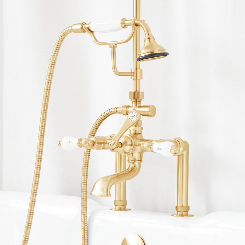 Robinet de baignoire et douche 60 ", Or brossé