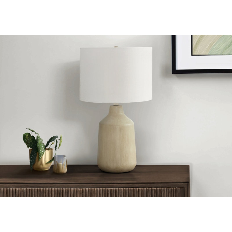 Lighting, H 24 ", lampe de table, Béton, Beige, H 24 po x l 14 po x P 14 po