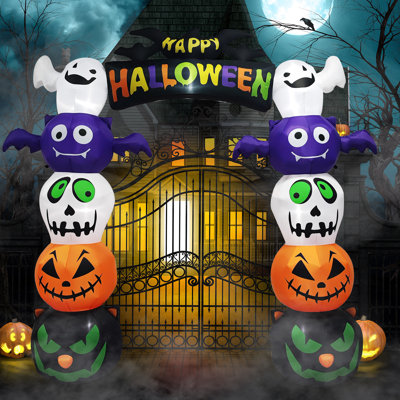 8.2 FT Cute Halloween Inflatables Pumpkin Archway Outdoor Decoration