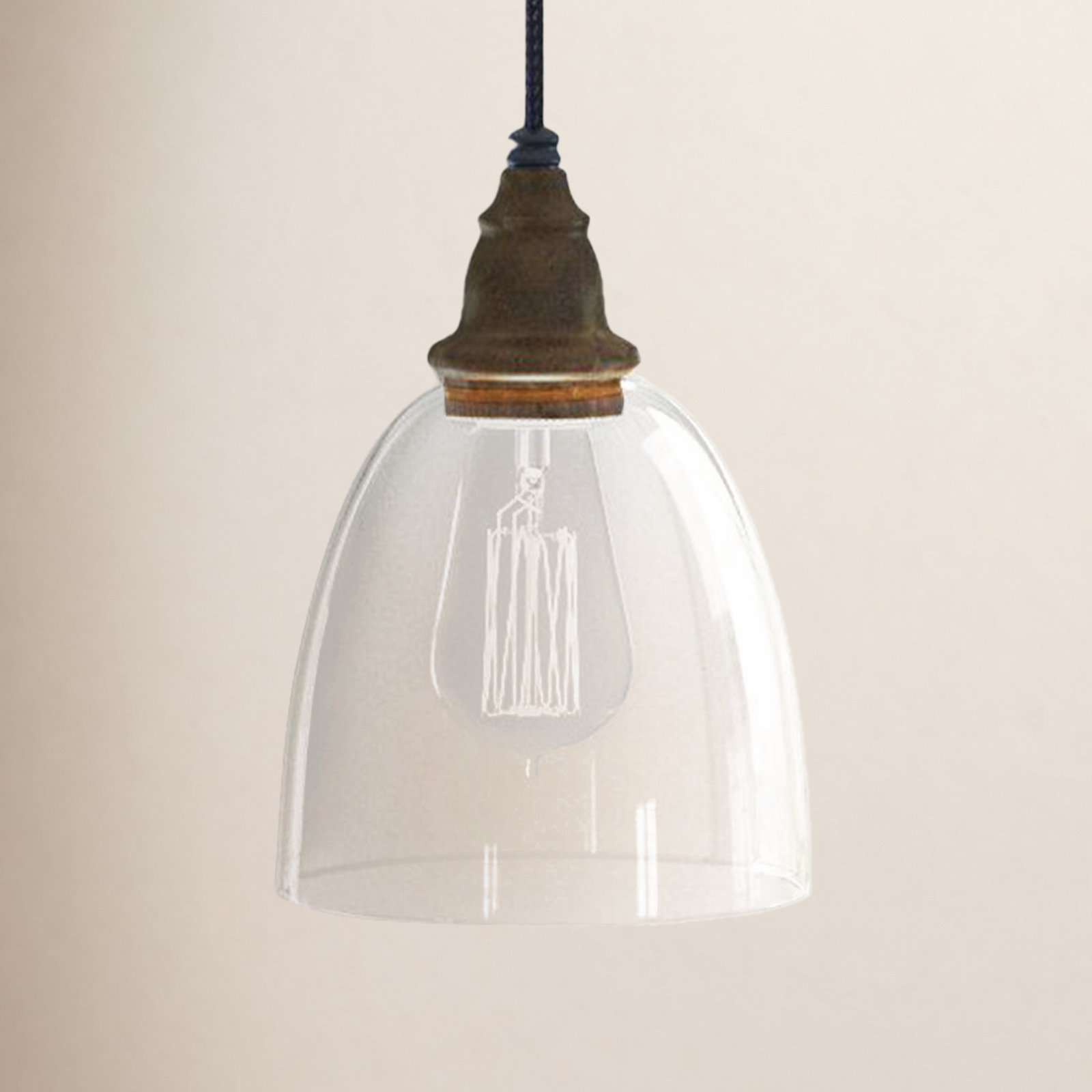 Delmare Single Light Glass Dimmable Pendant
