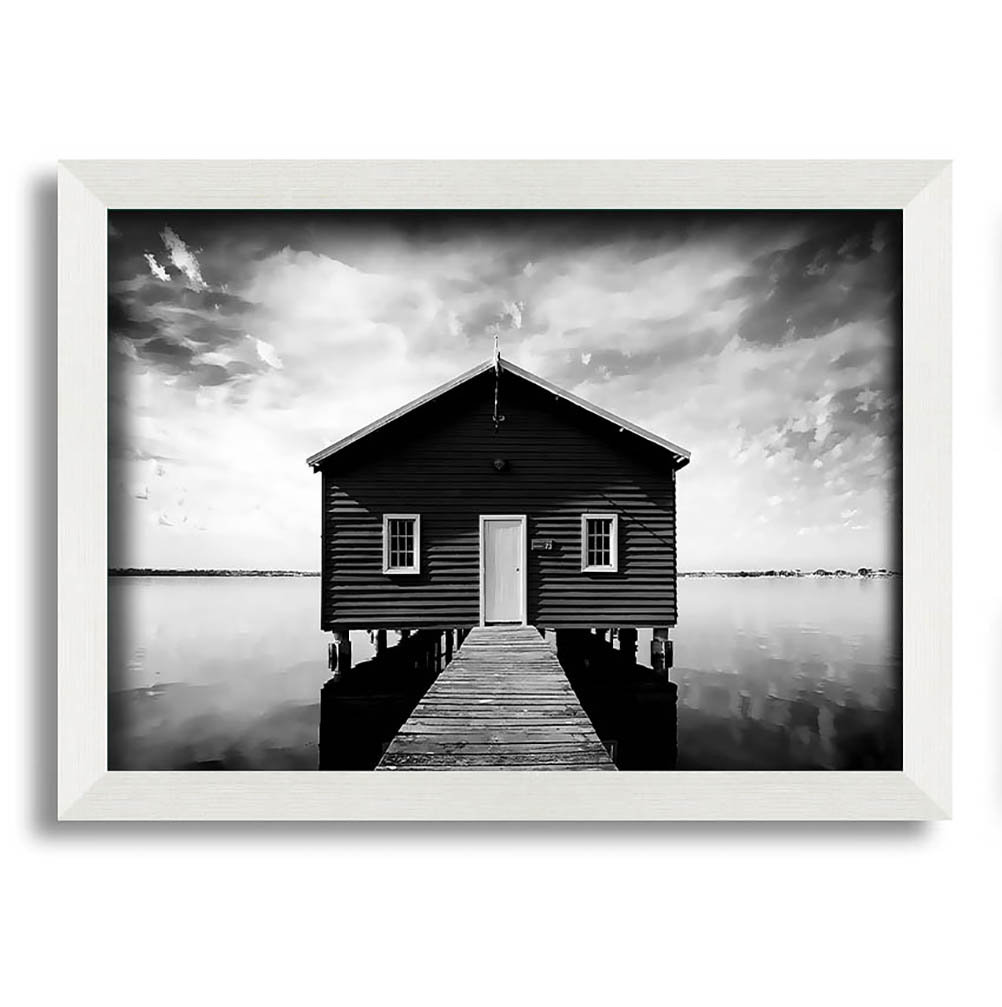 Water House B N W Gerahmter Druck Wandkunst