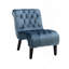 Fauteuil d'appoint sans accoudoirs en velours avec capitonnage et pieds en bois robustes
