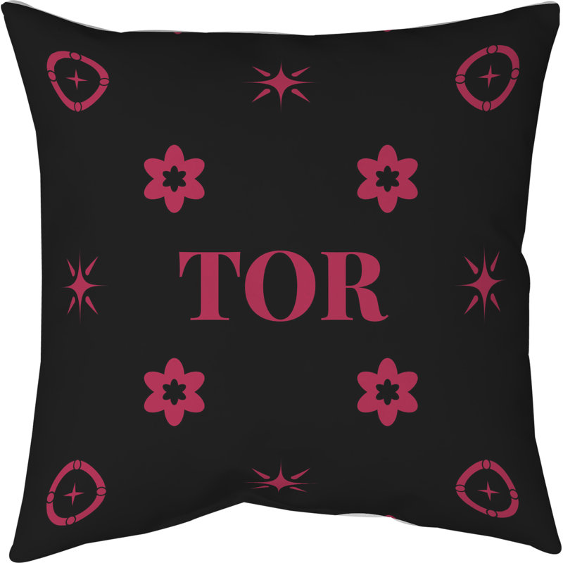 Coussin en coton Toronto, H 16 po x l 16 po, Toronto / rouge / noir