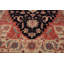 Tapis unique en laine noué à la main bleu marine / orange de 11 pi 8 po x 17 pi 10 po Aashrith