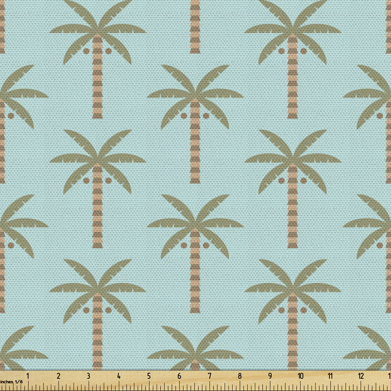 Chezaray Repetitive Summer Pattern with Coconut Palm Trees Multi-Purpose Fabric