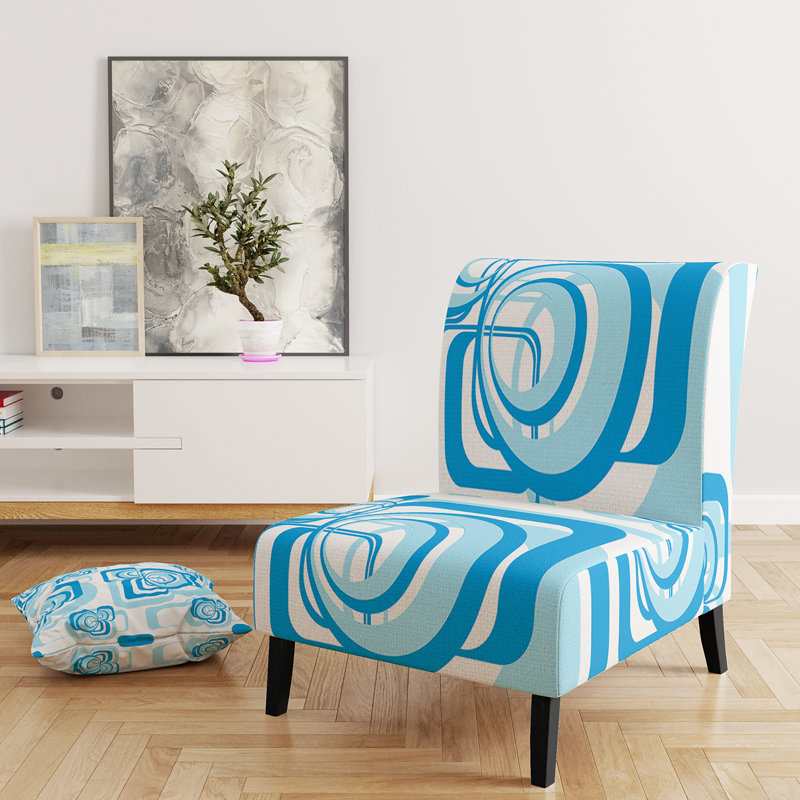 Fauteuil de chambre bleu à motif géométrique tendance