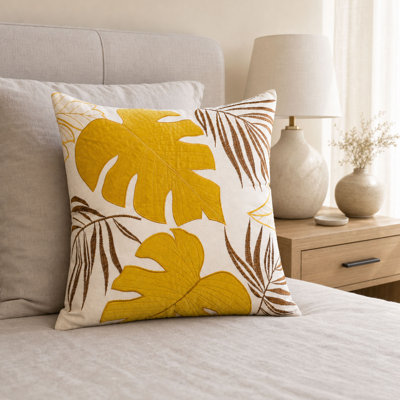 Autumn Leaf Accent Pillow Set of 2 with Velvet Cover