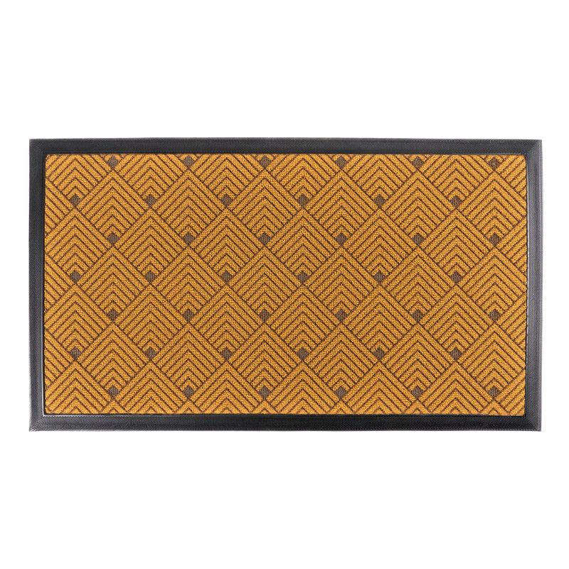 Ghi Non-Slip Geometric Indoor/Outdoor Doormat, Natural