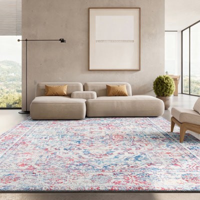 Tapis oriental gris clair / ivoire