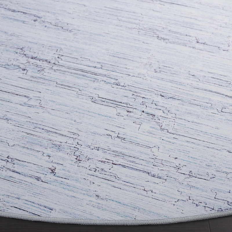 Laraoun Tacoma Performance Machine Washable Abstract Rug, Round 6'
