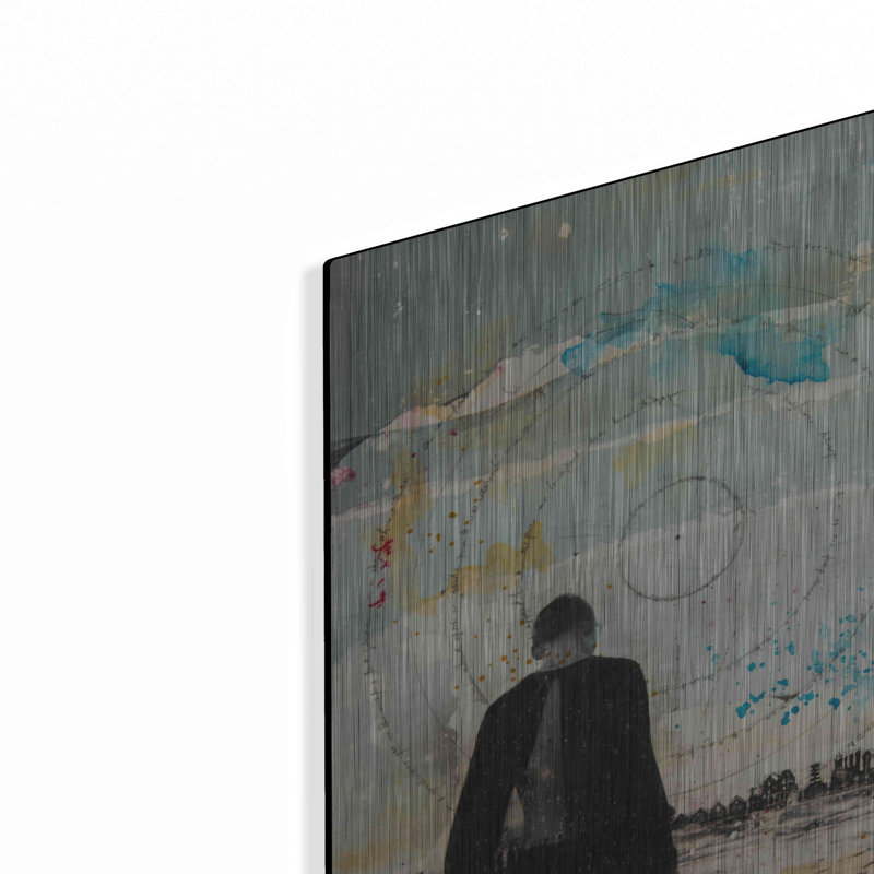 «Girl Wandering» par DB Waterman, art mural en métal, H 24 po x l 16 po