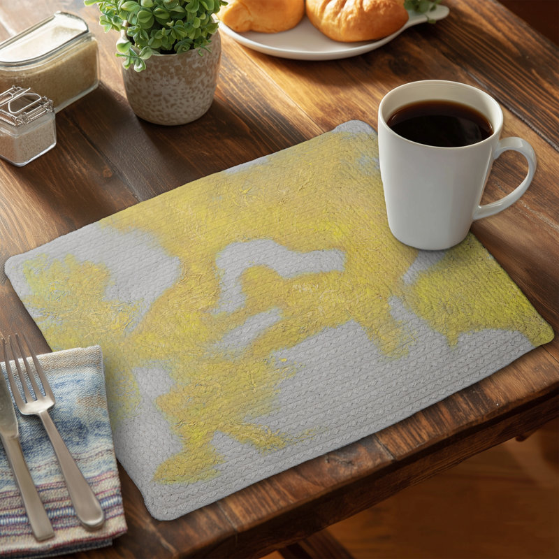 Abstract Gold Stains Braided Polyester Placemat - Modern Decor