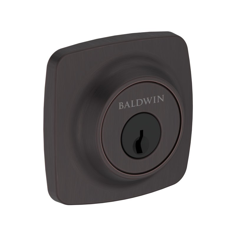 Soft Square Deadbolt Single Cylinder Deadbolt in Lifetime (PVD) Satin Brass, Venetian Bronze