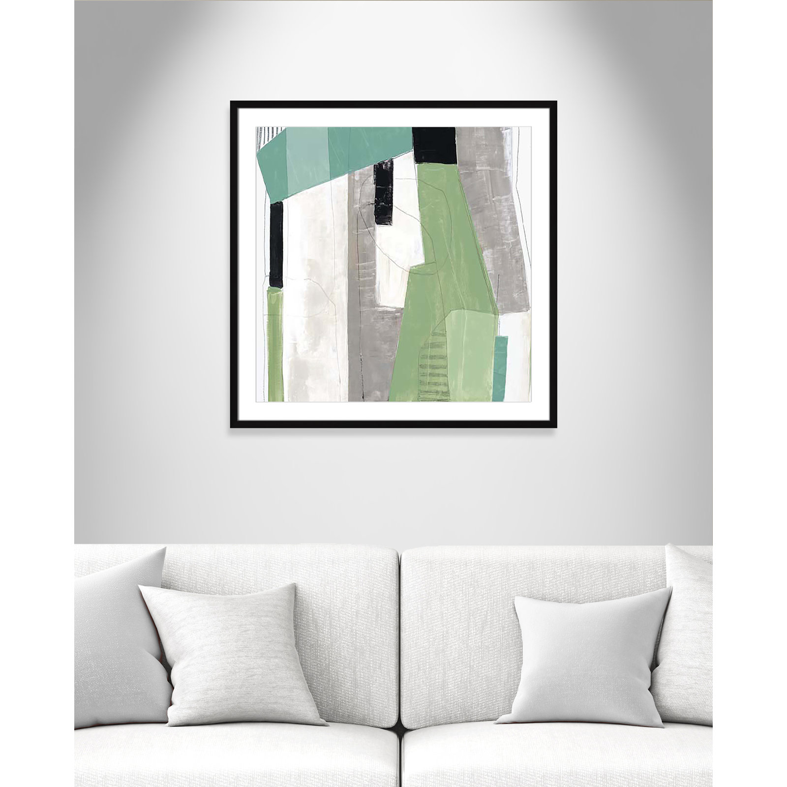 Evergreen Essence I Print, 32" H x 32" W x 1.25" D, Black Box Framed