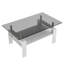 Table basse rectangulaire, plateau en verre trempé avec panneau de fibres à densité moyenne, table moderne pour le salon, verre gris-125538192-125538193