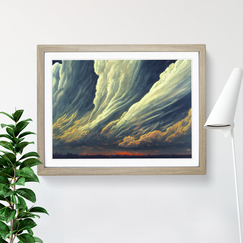 Stormy Cloud View Vol.3 - Framed Print, 25cm H x 34cm W x 2cm D, Oak