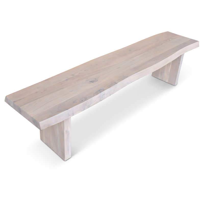 Brooks Bench, White Wash, 18" H x 102" W x 15" D