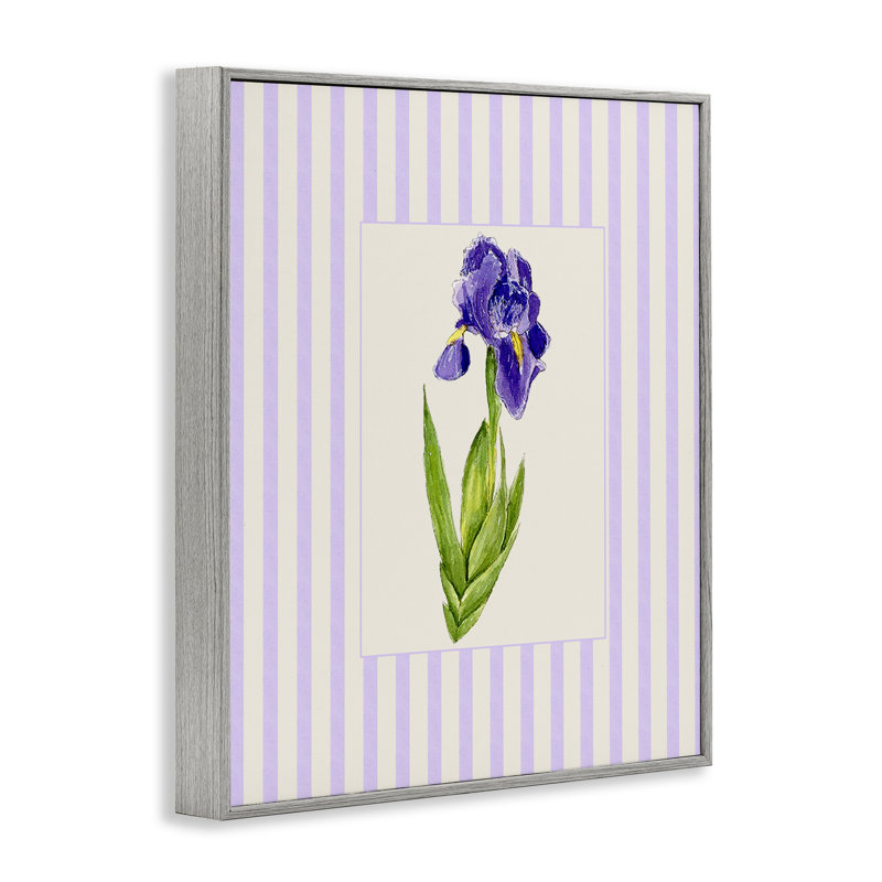 Giclée encadrée de mauve à rayures mauves, design par Lisa Wehmeyer, Estampe numérique Farmhouse, H 30 po x l 24 po