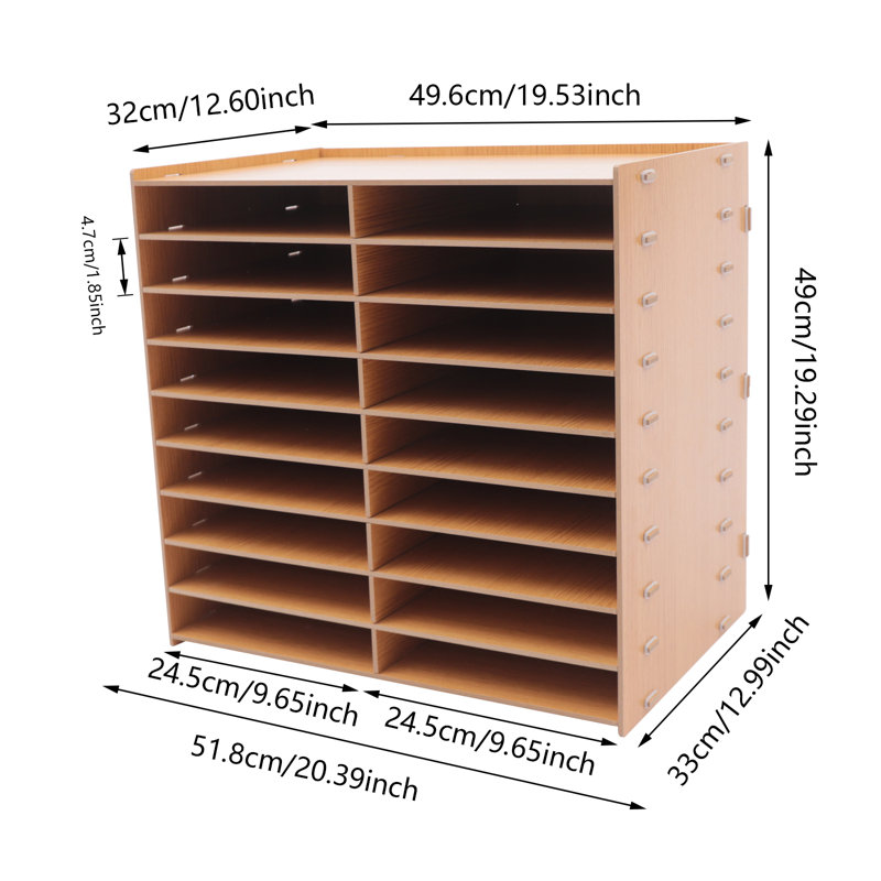 Jeckson 18-Grid Oak File Organizer, Brown