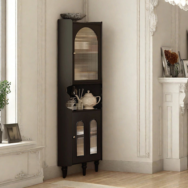 French-style multi-functional corner bookcase