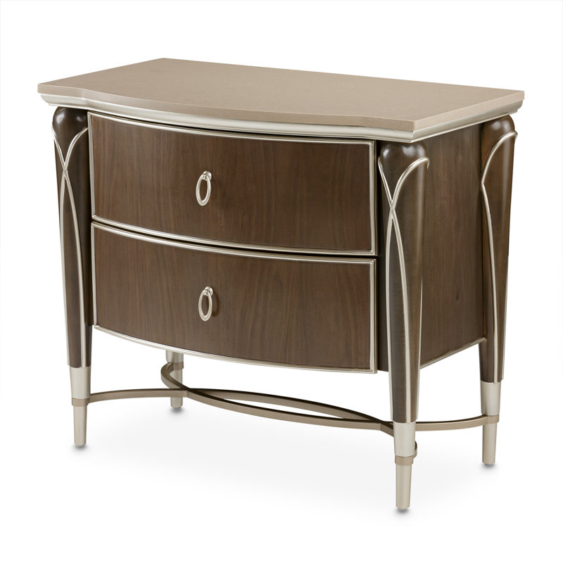 Villa Cherie Nightstand, Hazelnut/Beige